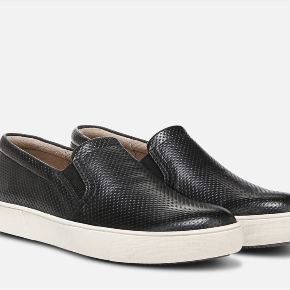 Naturalizer Black Textured Slip-On Shoes